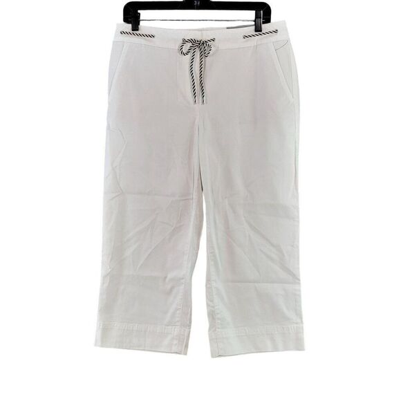 Talbots White Wide Crop Pants Sz 6P - Picture 1 of 9
